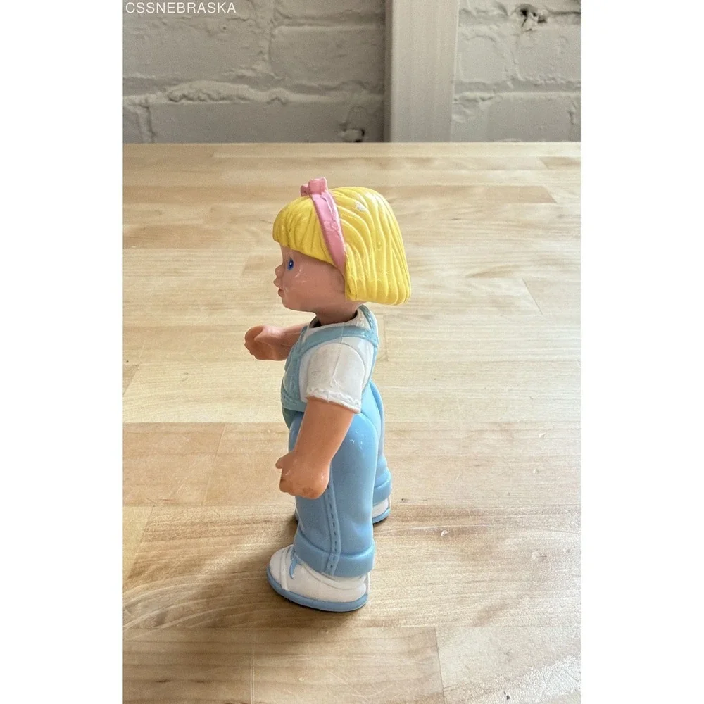 Fisher Price Loving Family Dream Dollhouse Blonde Girl /Blue Bib Overalls 1993